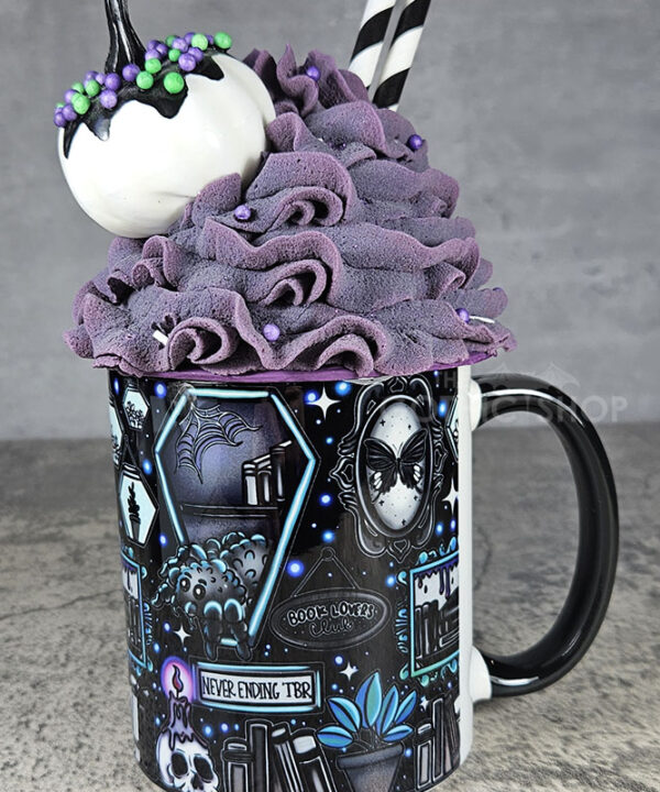 bookish nook spider bookshelves gothic mug gift