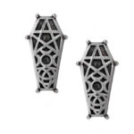 hex coffin stud earrings by alchemy gothic