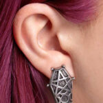 hex coffin stud earrings by alchemy gothic