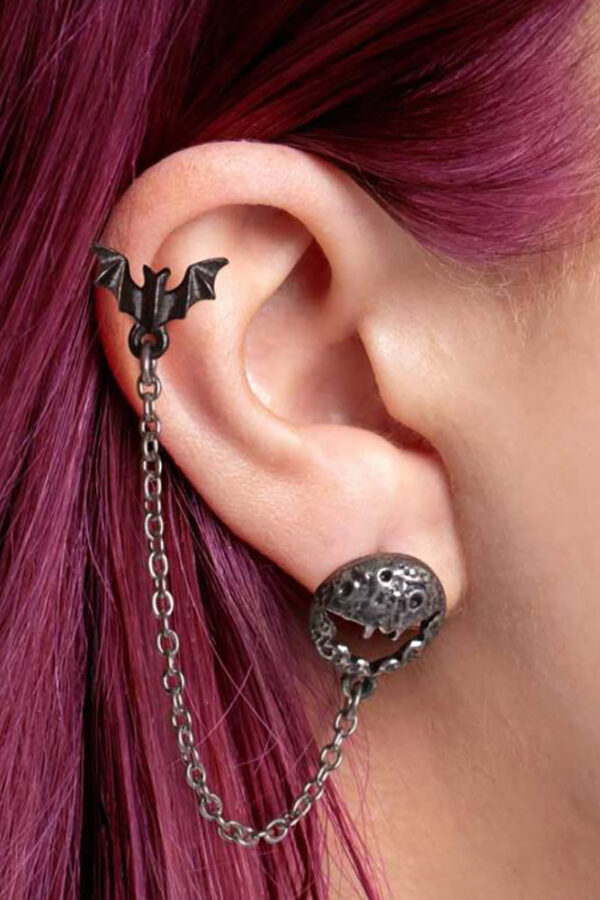 luna roost cuff stud earring by alchemy gothic