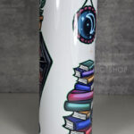 dead reader skeleton bookish gothic 20oz straight tumbler