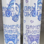 gamer ghoul pink and blue gothic 20oz straight tumbler