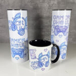 gamer ghoul pink and blue gothic 20oz straight tumbler