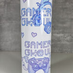 gamer ghoul pink and blue gothic 20oz straight tumbler
