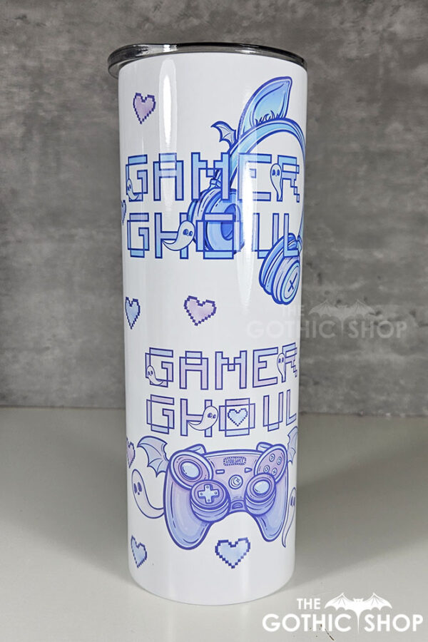 gamer ghoul pink and blue gothic 20oz straight tumbler