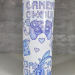 gamer ghoul pink and blue gothic 20oz straight tumbler