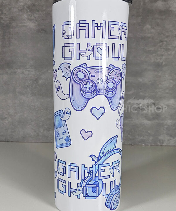 gamer ghoul pink and blue gothic 20oz straight tumbler
