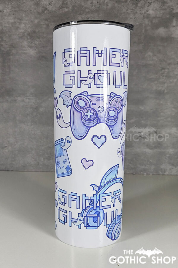gamer ghoul pink and blue gothic 20oz straight tumbler
