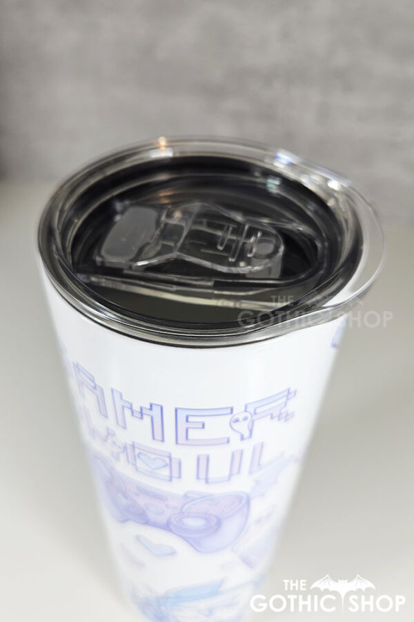 gamer ghoul pink and blue gothic 20oz straight tumbler