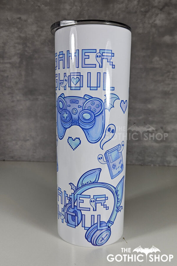 gamer ghoul blue gothic 20oz straight tumbler