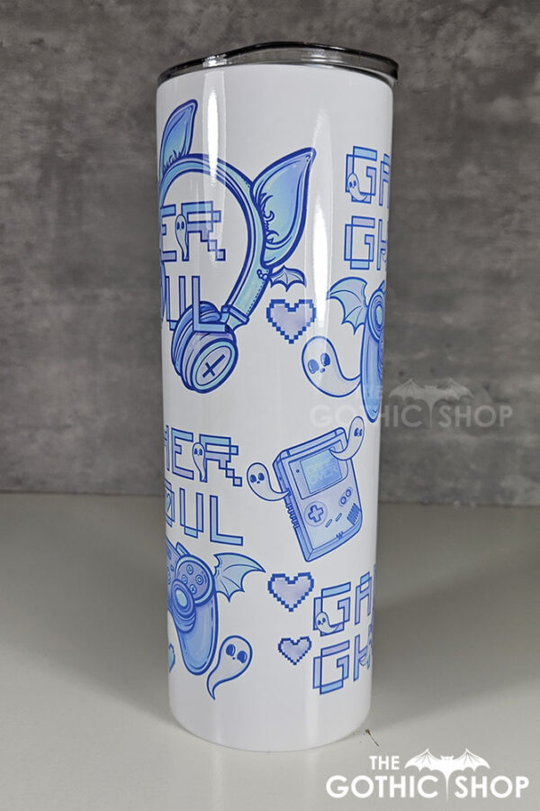 gamer ghoul blue gothic 20oz straight tumbler
