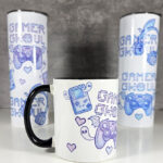 gamer ghoul pastel pink and blue gothic mug gift