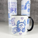 gamer ghoul pastel pink and blue gothic mug gift