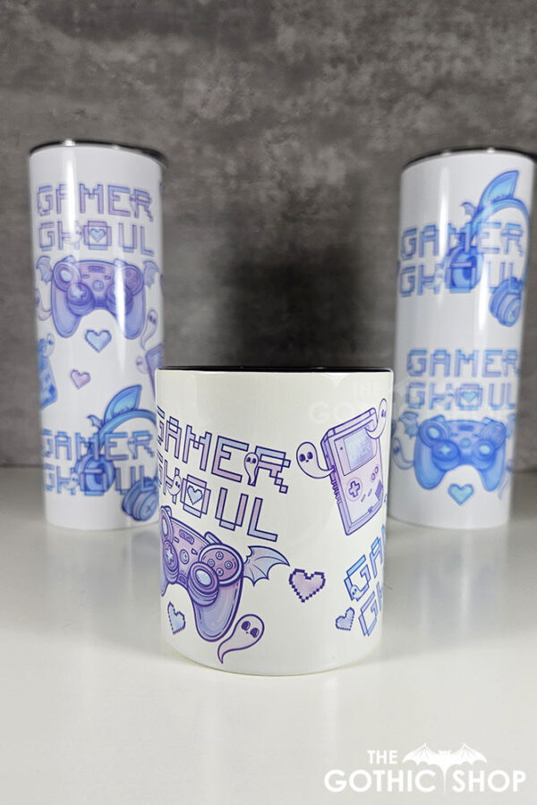gamer ghoul pastel pink and blue gothic mug gift