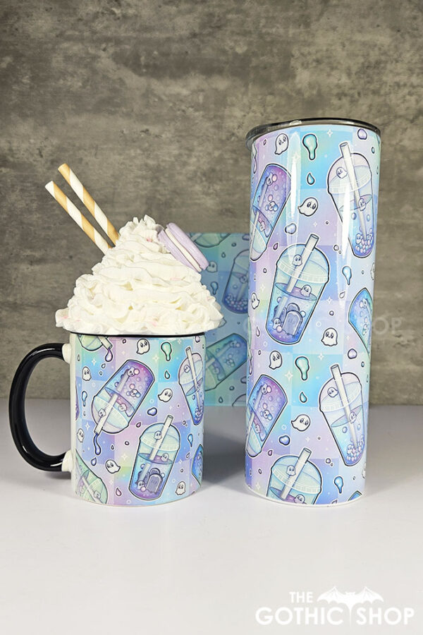 haunted boba ghost bubble tea pastel gothic 20oz straight tumbler