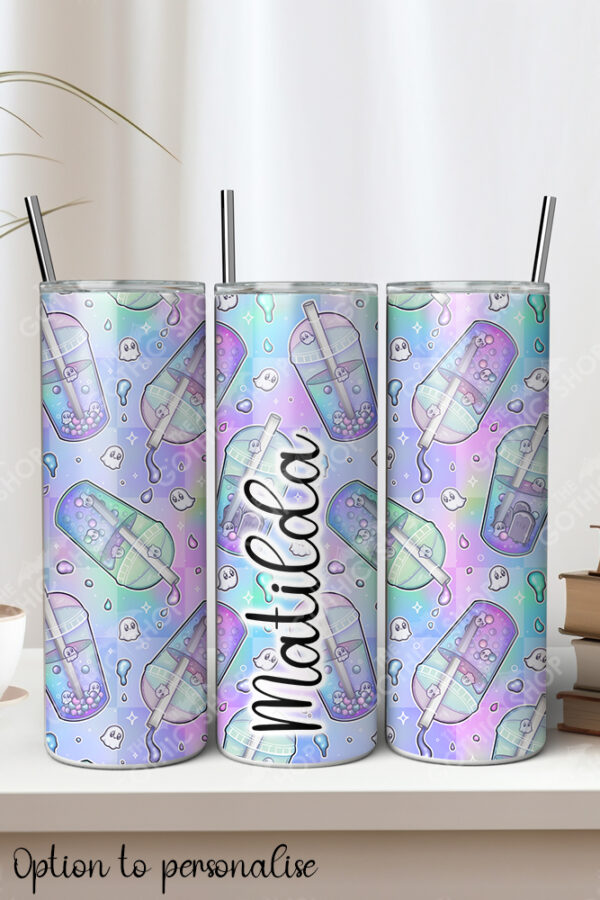 haunted boba ghost bubble tea pastel gothic 20oz straight tumbler