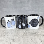 kawaii witchy ghosties ouija bats grey stripe gothic mug