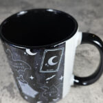 kawaii witchy ghosties ouija bats grey stripe gothic mug