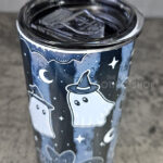 kawaii witchy ghosties ouija bats grey stripe gothic 20oz straight tumbler