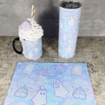 kawaii witchy ghosties ouija bats pastel pink blue gothic mug