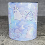 kawaii witchy ghosties ouija bats pastel pink blue gothic mug
