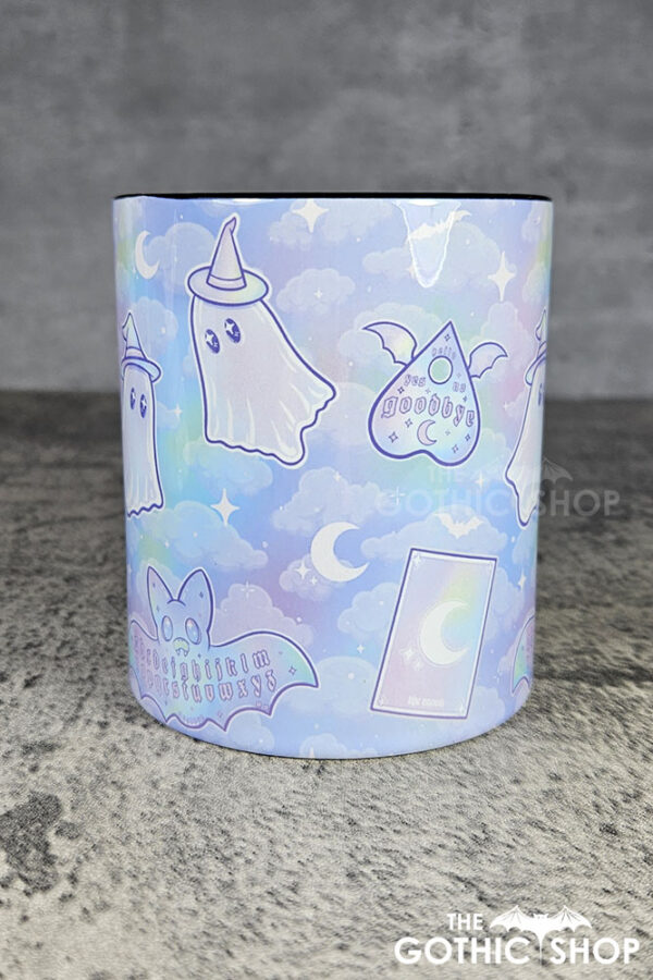 kawaii witchy ghosties ouija bats pastel pink blue gothic mug