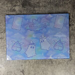 kawaii witchy ghosties ouija bats pastel pink blue glass chopping board or worktop protector