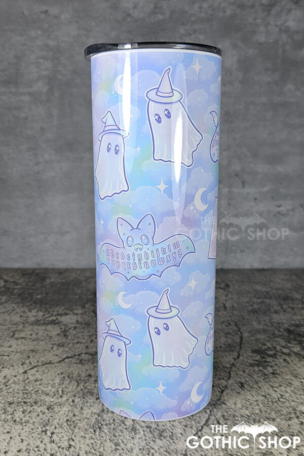 kawaii witchy ghosties ouija bats pastel pink blue gothic 20oz straight tumbler