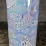 kawaii witchy ghosties ouija bats pastel pink blue gothic 20oz straight tumbler