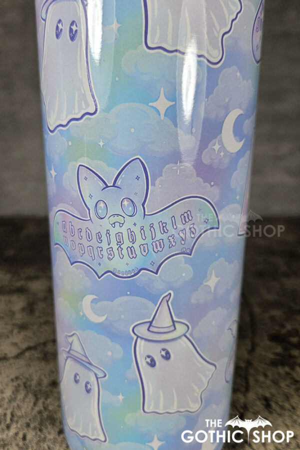 kawaii witchy ghosties ouija bats pastel pink blue gothic 20oz straight tumbler