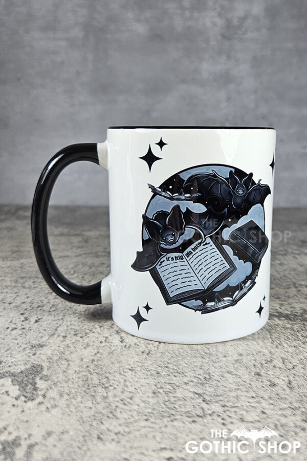 friggin bats & books gothic mug