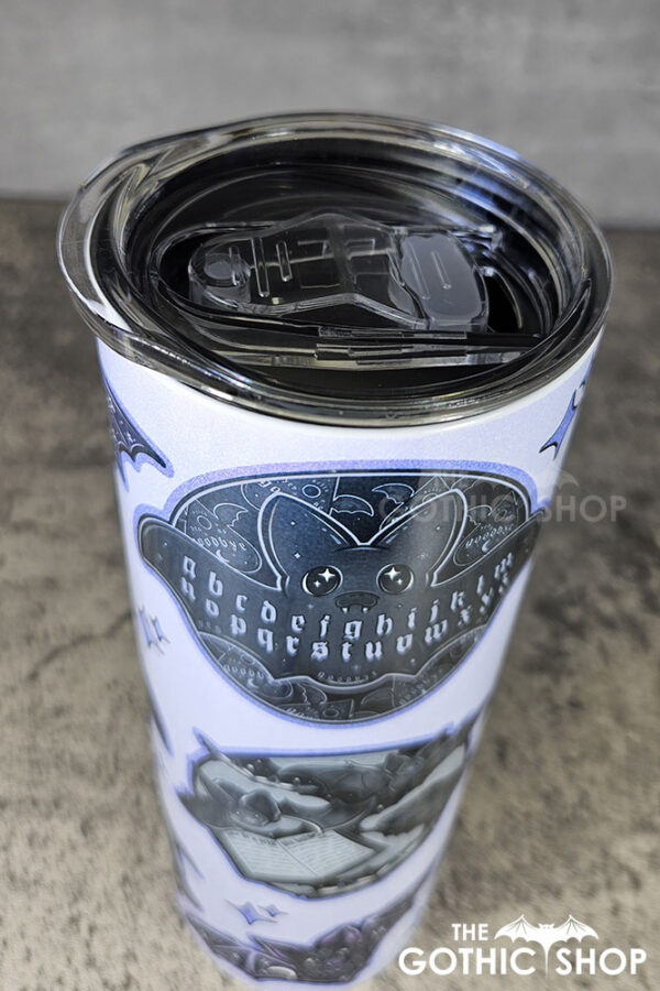 friggin bats & books & ouija bats light purple gothic 20oz straight tumbler