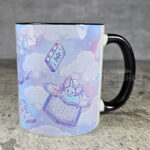 friggin bats & books pastel pink blue gothic print