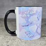 friggin bats & books pastel pink blue gothic print