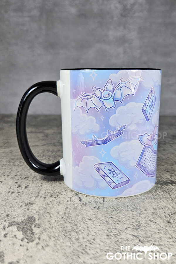friggin bats & books pastel pink blue gothic print