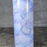 friggin bats & books pink & blue pastel gothic 20oz straight tumbler