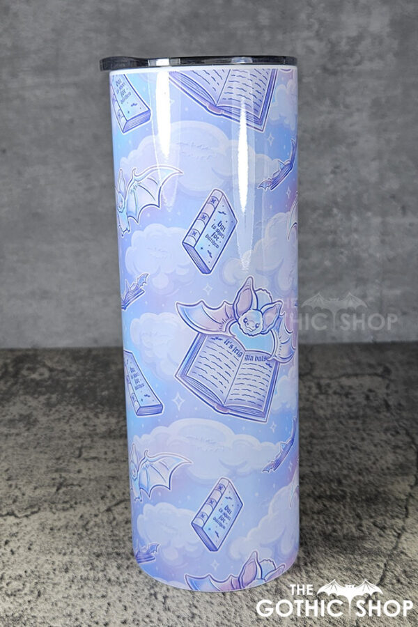 friggin bats & books pink & blue pastel gothic 20oz straight tumbler