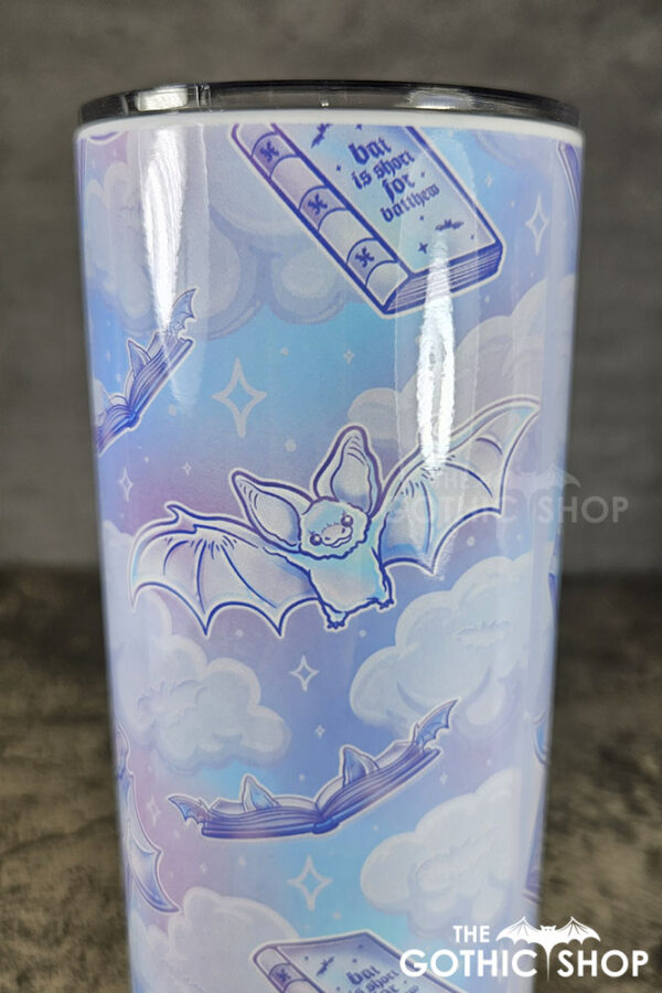 friggin bats & books pink & blue pastel gothic 20oz straight tumbler