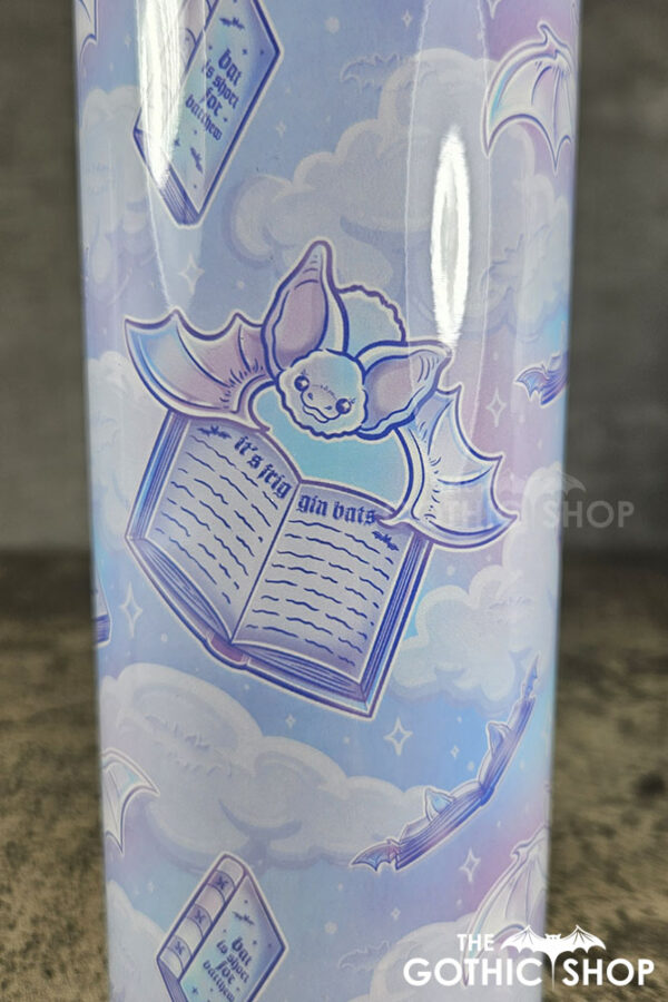 friggin bats & books pink & blue pastel gothic 20oz straight tumbler