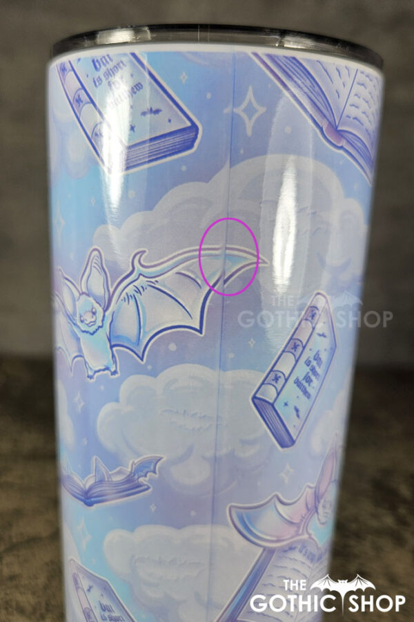friggin bats & books pink & blue pastel gothic 20oz straight tumbler second