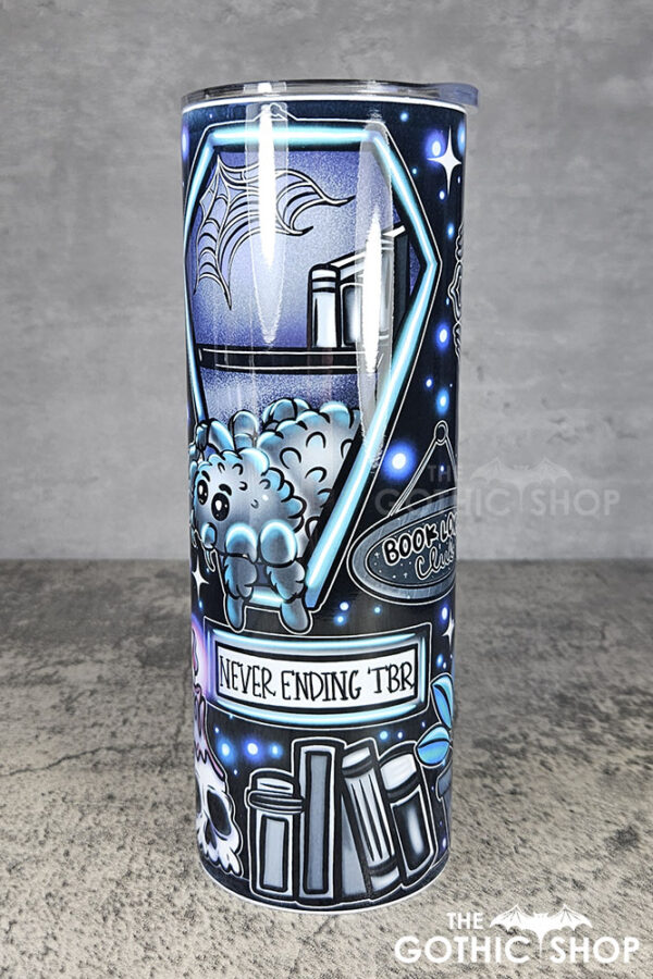 bookish nook spider book lovers club bookshelves gothic 20oz straight tumbler second