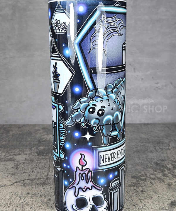 bookish nook spider book lovers club bookshelves gothic 20oz straight tumbler second