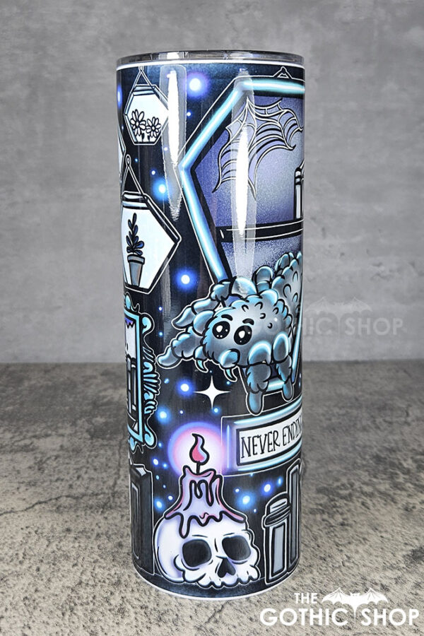 bookish nook spider book lovers club bookshelves gothic 20oz straight tumbler second