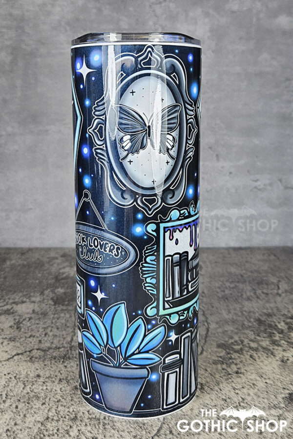bookish nook spider book lovers club bookshelves gothic 20oz straight tumbler second