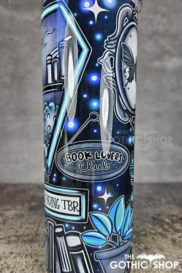 bookish nook spider book lovers club bookshelves gothic 20oz straight tumbler second