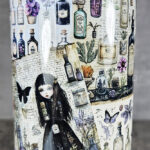 witch's apothecary potions & flowers light 20oz straight gothic tumbler