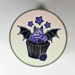 purple berry bat cupcakes & stars round tin
