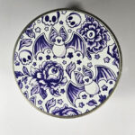 spooky porcelain purple bat round tin (copy)