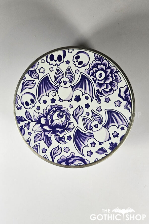 spooky porcelain purple bat round tin (copy)