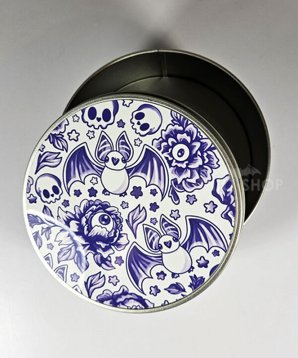 spooky porcelain purple bat round tin (copy)